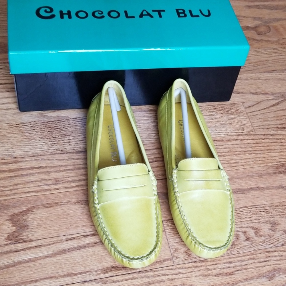 Chocolat Blu Tao Leather Driving Moccasins